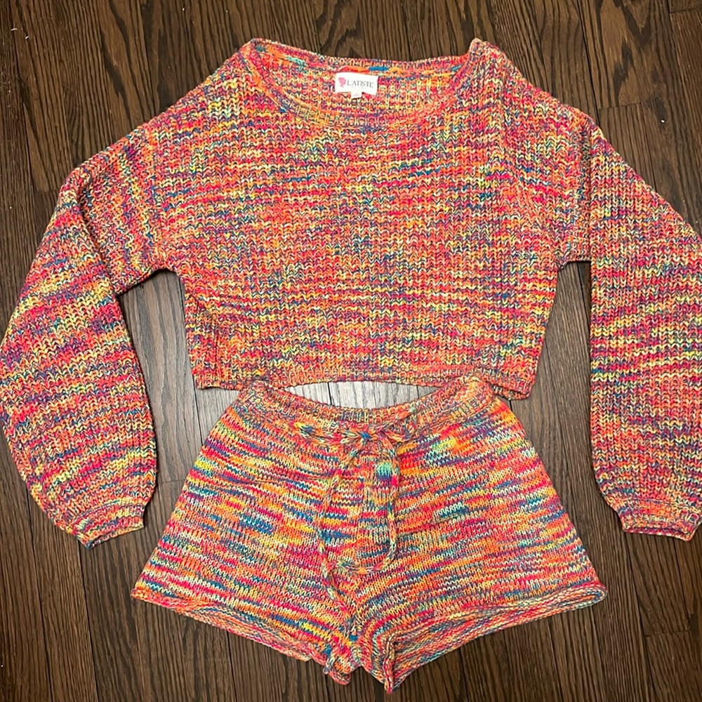 Chunky Knit Sweater & Shorts Set